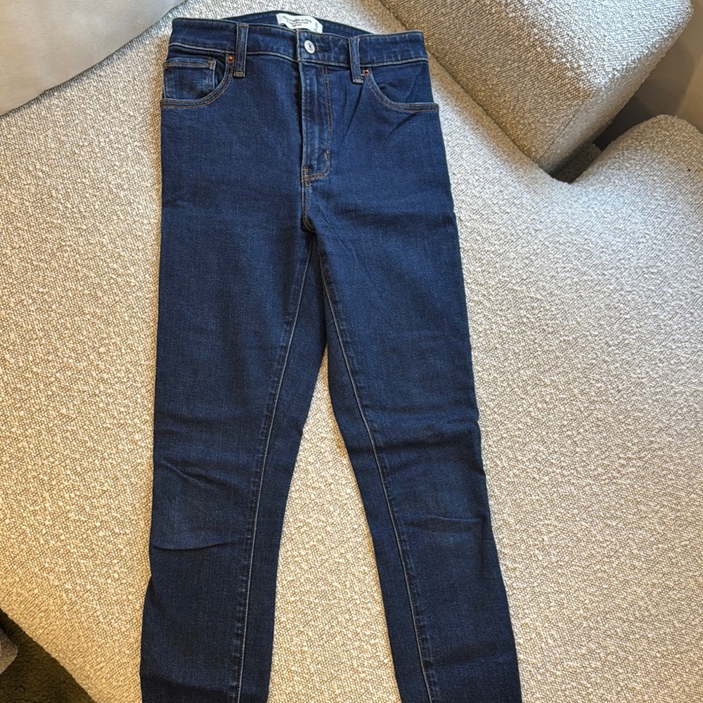 Super Skinny Ankle High Rise Dark Blue Denim Jeans